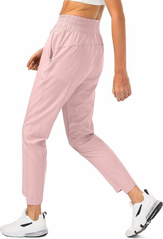 Obla Women's Lightweight Golf Pants with Zipper Pockets High Waisted Casual Track Work Ankle Pants for Women in Saudi Arabia