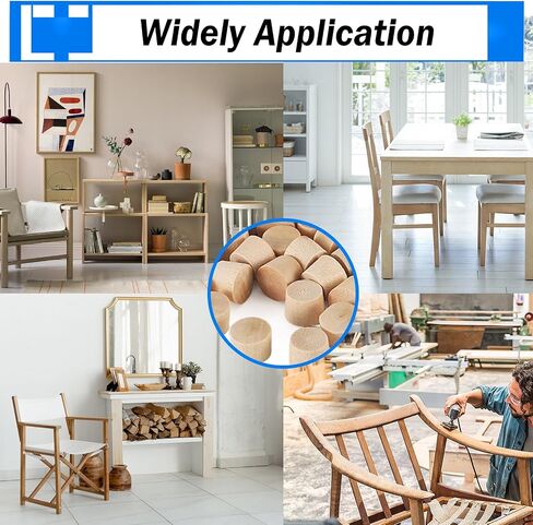 smseace 150Pcs 4-Sizes Wood Plugs 3/16" 5/16"，3/8"，1/2" Wooden Hole Plugs for Holes in Furniture/Table and Chair Legs/Cabinet Reserved Holes/Outdoor Equipment Wood Plugs Assortment Kit in Saudi Arabia