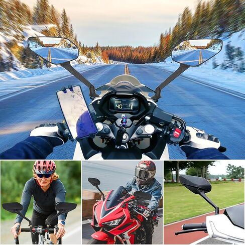 قطعتان من مرآة الدراجة، عدسة زجاجية جديدة مقاومة للخدش، مرآة رؤية خلفية آمنة قابلة للدوران 360 درجة، مناسبة للدراجات الجبلية، ودراجات طريق المدينة، والدراجات الإلكترونية، والسكوتر in Kuwait