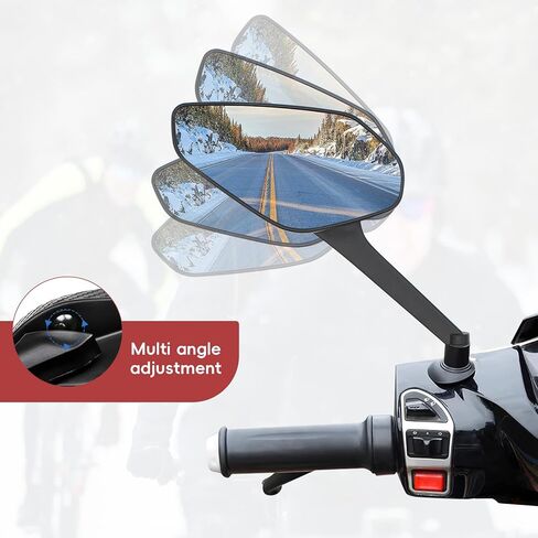 قطعتان من مرآة الدراجة، عدسة زجاجية جديدة مقاومة للخدش، مرآة رؤية خلفية آمنة قابلة للدوران 360 درجة، مناسبة للدراجات الجبلية، ودراجات طريق المدينة، والدراجات الإلكترونية، والسكوتر in Kuwait
