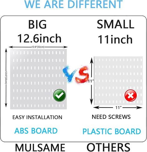 مجموعة مجموعة Pegboard، مجموعة تخزين مثبتة على الحائط مقاس 25.2 × 25.2 بوصة مع 4 ألواح Pegboard و20 ملحقًا للتعليق، ومنظم لوحات Pegboard in Kuwait