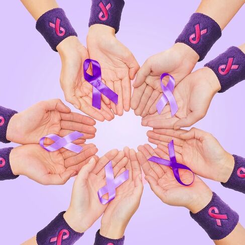 Leyndo 100 Pcs Pink Ribbon Wrist Bands Breast Cancer Awareness Wrist Sweatbands Gymnastics Sports Wristbands Cotton Arm Bands Football Wristbands for Men Women Working Out in Saudi Arabia
