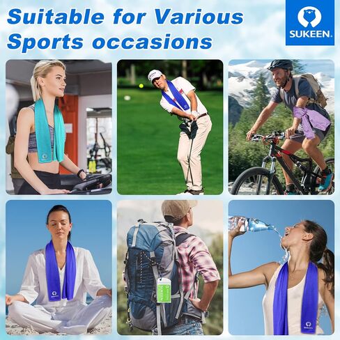 منشفة تبريد Sukeen للرقبة والوجه (40 بوصة × 12 بوصة)، منشفة ثلج كبيرة، مناشف رياضية باردة سريعة الجفاف، مناشف عرق ناعمة قابلة للتنفس للتمرين، اليوغا، الجولف، صالة الألعاب الرياضية، التخييم، الرياضة، الجري (40 حزمة) in Saudi Arabia