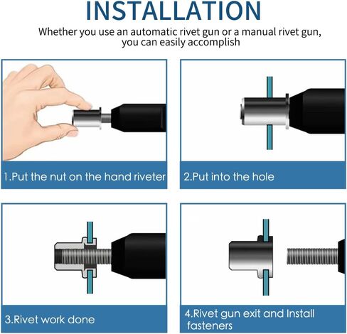 برشام المكسرات 3/8 ''-16UNC الخيوط إدراج الزنك مطلي الكربون الصلب شقة رئيس جوزة برْشام أداة (50 قطعة) in Kuwait