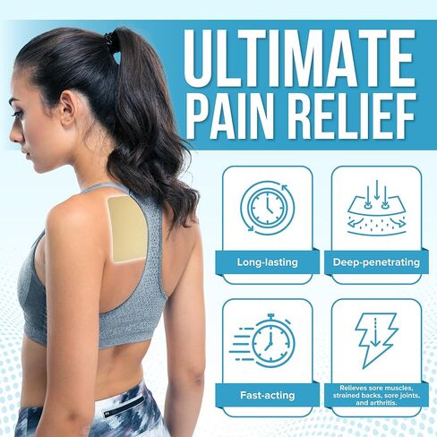 رقعة تخفيف الآلام من جي جي كير (30 قطعة)، رقع تخفيف الآلام سريعة المفعول لأسفل الظهر والتهاب العضلات والرقبة والكتفين، تخترق المنثول والكافور وميثيل الساليسيلات لمدة 8 ساعات in Kuwait