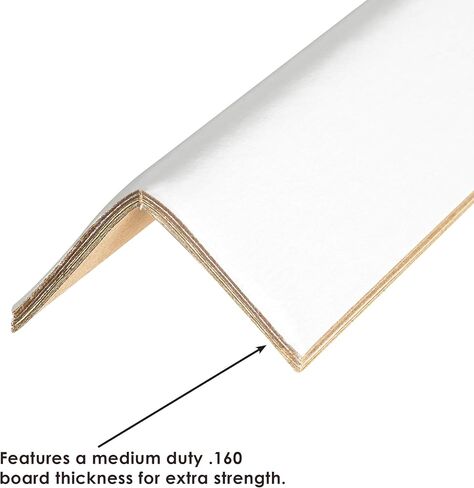 Aviditi EP2272120BX 0.120 Edge Protectors, Packed, 2" x 2" x 72" (Pack of 55), White in Saudi Arabia