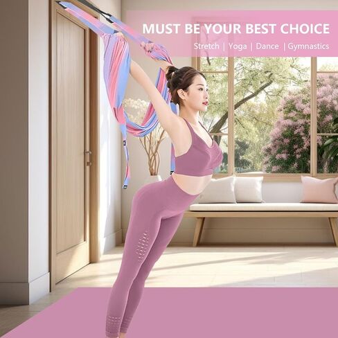Yoga Stretching Strap, Adjustable Height Leg Stretch Strap Waist Back Stretch Band Aerial Yoga Anti-gravity Inversion Exercises Door Flexibility Tensile Trainer for Rehab Pilates Dance Splits in Saudi Arabia