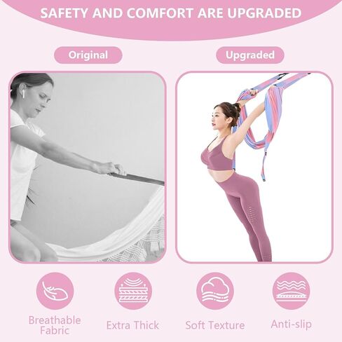 Yoga Stretching Strap, Adjustable Height Leg Stretch Strap Waist Back Stretch Band Aerial Yoga Anti-gravity Inversion Exercises Door Flexibility Tensile Trainer for Rehab Pilates Dance Splits in Saudi Arabia