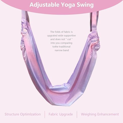 Yoga Stretching Strap, Adjustable Height Leg Stretch Strap Waist Back Stretch Band Aerial Yoga Anti-gravity Inversion Exercises Door Flexibility Tensile Trainer for Rehab Pilates Dance Splits in Saudi Arabia