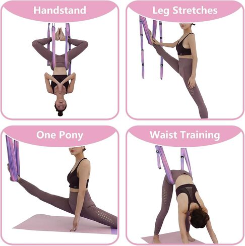 Yoga Stretching Strap, Adjustable Height Leg Stretch Strap Waist Back Stretch Band Aerial Yoga Anti-gravity Inversion Exercises Door Flexibility Tensile Trainer for Rehab Pilates Dance Splits in Saudi Arabia