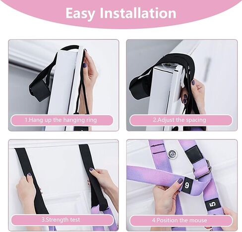 Yoga Stretching Strap, Adjustable Height Leg Stretch Strap Waist Back Stretch Band Aerial Yoga Anti-gravity Inversion Exercises Door Flexibility Tensile Trainer for Rehab Pilates Dance Splits in Saudi Arabia
