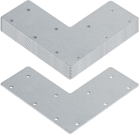 10 قطع 6 بوصة × 2-3/8 بوصة لوحة ربط حزام L مسطحة لعمود 2X4 4x4 6x6، دعامة زاوية L مسطحة مقاس 14 من الفولاذ in Kuwait