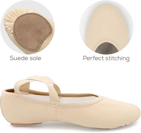 Stretch Canvas Split Sole Ballet Shoes for Adults, Women, Men in Kuwait