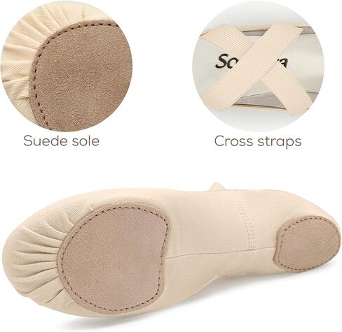 Stretch Canvas Split Sole Ballet Shoes for Adults, Women, Men in Kuwait