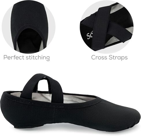 Stretch Canvas Split Sole Ballet Shoes for Adults, Women, Men in Kuwait
