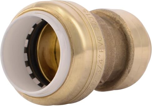 SharkBite 3/4 Inch CTS x 3/4 Inch PVC Transition Coupling, Push to Connect Brass Plumbing Fitting, PEX Pipe, Copper, CPVC, PE-RT, HDPE, UIP4016A in Saudi Arabia