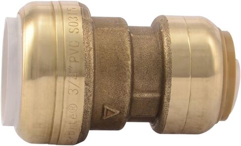 SharkBite 3/4 Inch CTS x 3/4 Inch PVC Transition Coupling, Push to Connect Brass Plumbing Fitting, PEX Pipe, Copper, CPVC, PE-RT, HDPE, UIP4016A in Saudi Arabia