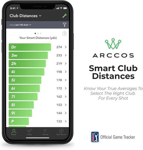 Arccos Smart Sensors (Gen3+) & Arccos Link Pro Starter Bundle - Set of 14 Golf Shot Tracker System - A.I. Powered Swing Analyzer for Every Club - Includes PlayBetter Portable Charger in Saudi Arabia