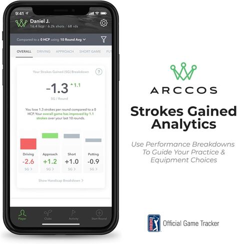 Arccos Smart Sensors (Gen3+) & Arccos Link Pro Starter Bundle - Set of 14 Golf Shot Tracker System - A.I. Powered Swing Analyzer for Every Club - Includes PlayBetter Portable Charger in Saudi Arabia