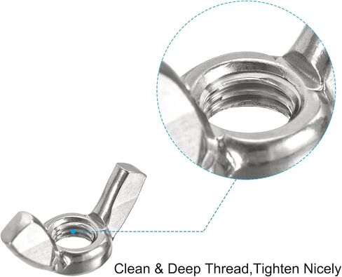 uxcell #8-32 Wing Nut 60 Pcs, Carbon Steel Butterfly Wing Nuts Fasteners Parts Hand Twist Tighten Wing Nuts for Machinery Electronic Equipment DIY, White in Saudi Arabia