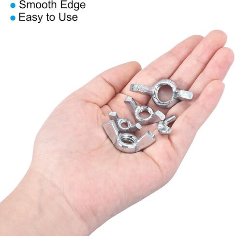 uxcell #8-32 Wing Nut 60 Pcs, Carbon Steel Butterfly Wing Nuts Fasteners Parts Hand Twist Tighten Wing Nuts for Machinery Electronic Equipment DIY, White in Saudi Arabia