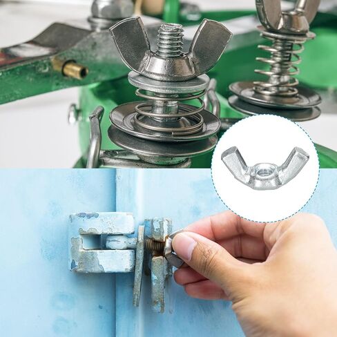 uxcell #8-32 Wing Nut 60 Pcs, Carbon Steel Butterfly Wing Nuts Fasteners Parts Hand Twist Tighten Wing Nuts for Machinery Electronic Equipment DIY, White in Saudi Arabia