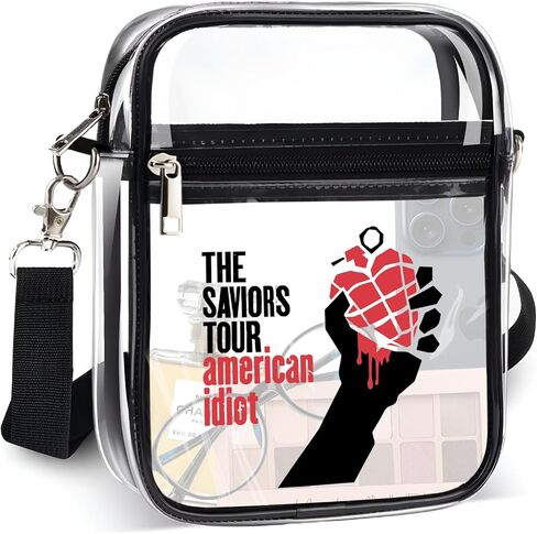 تمت الموافقة على Clear Bag Stadium لحفلات جولة فرقة الروك الأمريكية Green Day The Saviors 2024، ومحفظة كروس شفافة للحفلات الموسيقية، وGreen Day Merch in Saudi Arabia