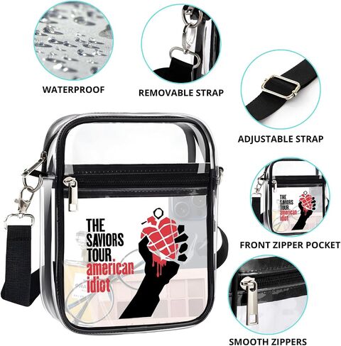 تمت الموافقة على Clear Bag Stadium لحفلات جولة فرقة الروك الأمريكية Green Day The Saviors 2024، ومحفظة كروس شفافة للحفلات الموسيقية، وGreen Day Merch in Saudi Arabia