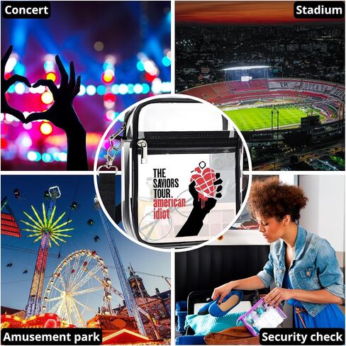 تمت الموافقة على Clear Bag Stadium لحفلات جولة فرقة الروك الأمريكية Green Day The Saviors 2024، ومحفظة كروس شفافة للحفلات الموسيقية، وGreen Day Merch in Saudi Arabia