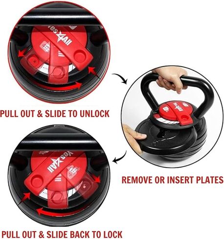 Yes4All Kettlebell Weights Cast Iron/Kettlebells Powder Coated - Strength Training, Home Gym, Full-body Exercises in Saudi Arabia