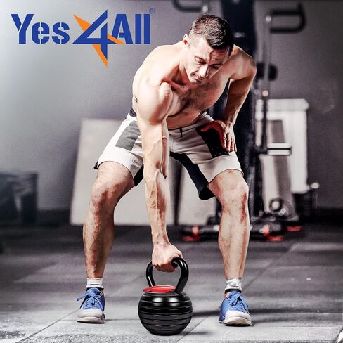 Yes4All Kettlebell Weights Cast Iron/Kettlebells Powder Coated - Strength Training, Home Gym, Full-body Exercises in Saudi Arabia