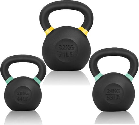 Yes4All Kettlebell Weights Cast Iron/Kettlebells Powder Coated - Strength Training, Home Gym, Full-body Exercises in Saudi Arabia