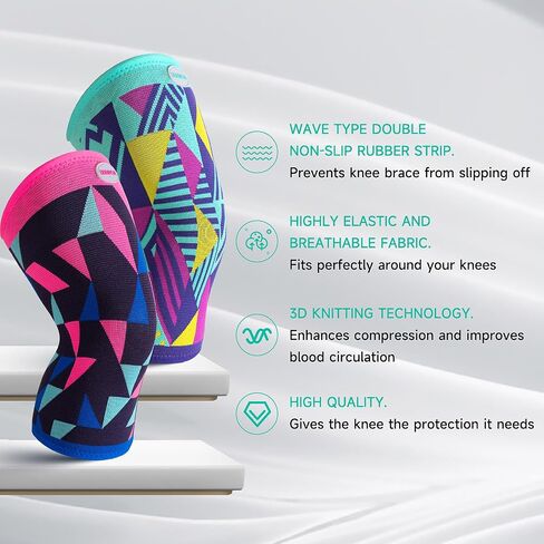 Sport Knee Brace for Women & Men - Knee Compression Sleeve for Running Knee Pain, Workout Sports Brace for Basketball in Saudi Arabia