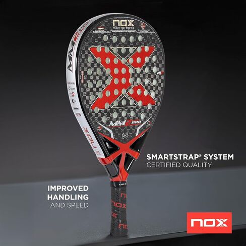 مضرب Padel NOX MM2 Manu Martin Edition - شكل قطرة هجين، توازن متوسط ​​منخفض، وجه كربون 12K، قلب HR3، نظام سلسلة Smartstrap® القابل للاستبدال، معيار احترافي للأداء العالي in Kuwait