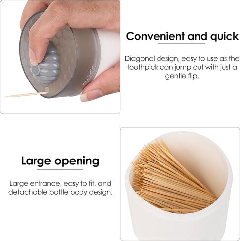 SHIDOW Bee Toothpick Box, Cartoon Toothpick Holder, Portable Toothpick Cartridge Household, Plastic Toothpick Bucket, for families, kitchens, parties, bars, cafes, hotels, restaurants (1Pcs White) in Saudi Arabia