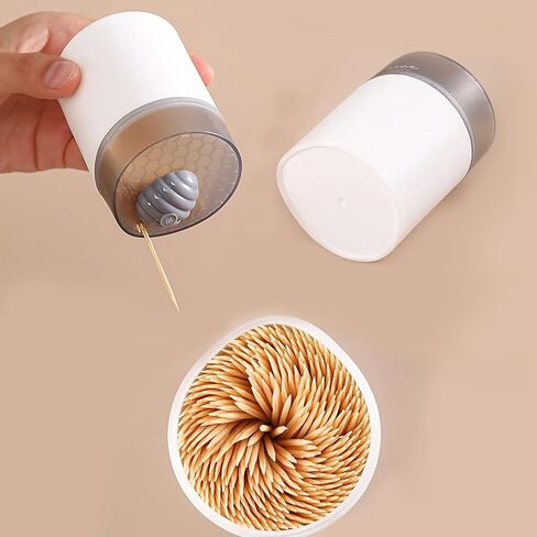SHIDOW Bee Toothpick Box, Cartoon Toothpick Holder, Portable Toothpick Cartridge Household, Plastic Toothpick Bucket, for families, kitchens, parties, bars, cafes, hotels, restaurants (1Pcs White) in Saudi Arabia