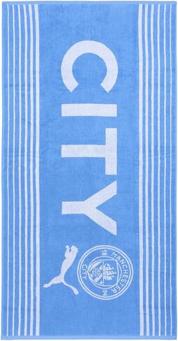 PUMA Manchester City Beach Towel with Large Club Crest - Team Light Blue - 55x27.5 Inches in Saudi Arabia