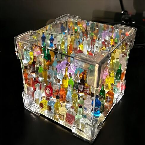 ضوء ليلي للمكعب السحري DIY - مصباح زينة LED لزجاجة النبيذ، مصباح طاولة غرفة النوم، أضواء ليلية مرآة، للأولاد والبنات والنساء in Kuwait