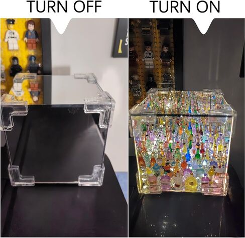 ضوء ليلي للمكعب السحري DIY - مصباح زينة LED لزجاجة النبيذ، مصباح طاولة غرفة النوم، أضواء ليلية مرآة، للأولاد والبنات والنساء in Kuwait