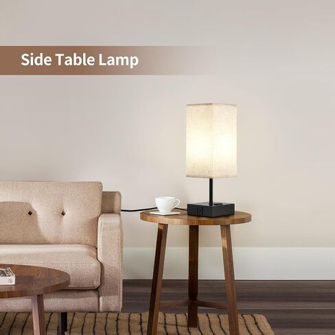 Bedside Lamps for Bedroom 3-Color Options Table Lamp with Fabric Shade Minimalist Desk Reading Lamps for Kids Room, Living Room,Bedroom, Office Dorm (E26 LED Bulbs Included) (RLTB-005) in Saudi Arabia