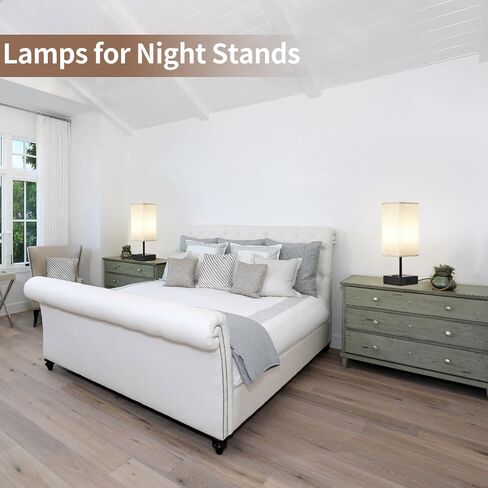 Bedside Lamps for Bedroom 3-Color Options Table Lamp with Fabric Shade Minimalist Desk Reading Lamps for Kids Room, Living Room,Bedroom, Office Dorm (E26 LED Bulbs Included) (RLTB-005) in Saudi Arabia