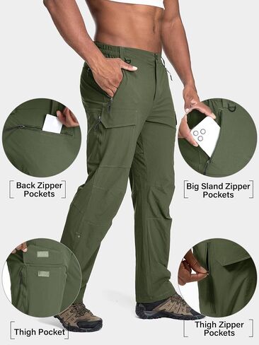 Mens Hiking Pants Convertible Lightweight Quick Dry Fishing Safari Camping Travel boy Scout Pants in Saudi Arabia
