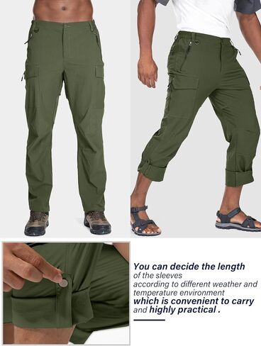 Mens Hiking Pants Convertible Lightweight Quick Dry Fishing Safari Camping Travel boy Scout Pants in Saudi Arabia
