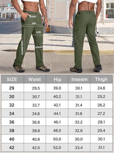 Mens Hiking Pants Convertible Lightweight Quick Dry Fishing Safari Camping Travel boy Scout Pants in Saudi Arabia