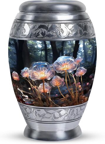 Glass Mushroom - Burial Cremation Urns - Small Keepsake Urns - 3 Inch - Pack of 1 - Decorative Memorial Urns - Funeral Cremation Urns for Ashes - Small Keepsake Urn - Mini Keepsake Urns in Kuwait