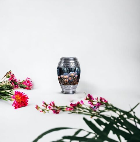 Glass Mushroom - Burial Cremation Urns - Small Keepsake Urns - 3 Inch - Pack of 1 - Decorative Memorial Urns - Funeral Cremation Urns for Ashes - Small Keepsake Urn - Mini Keepsake Urns in Kuwait
