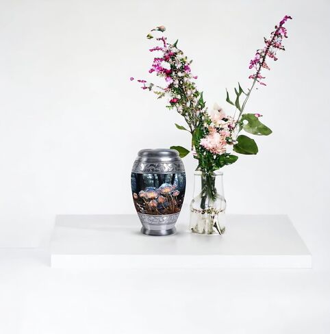 Glass Mushroom - Burial Cremation Urns - Small Keepsake Urns - 3 Inch - Pack of 1 - Decorative Memorial Urns - Funeral Cremation Urns for Ashes - Small Keepsake Urn - Mini Keepsake Urns in Kuwait
