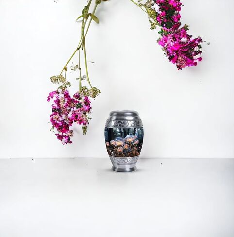 Glass Mushroom - Burial Cremation Urns - Small Keepsake Urns - 3 Inch - Pack of 1 - Decorative Memorial Urns - Funeral Cremation Urns for Ashes - Small Keepsake Urn - Mini Keepsake Urns in Kuwait