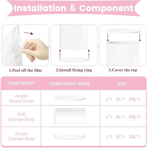 White Cylinder Stands for Party 5 PCS Plastic Cylinder Pedestal Stand Cylinder Plinth Display Box Stand Round Pillar Pedestal Stand Large Cylinder Table for Wedding Party in Saudi Arabia