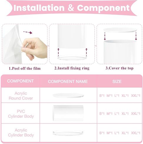 White Cylinder Stands for Party 5 PCS Plastic Cylinder Pedestal Stand Cylinder Plinth Display Box Stand Round Pillar Pedestal Stand Large Cylinder Table for Wedding Party in Saudi Arabia